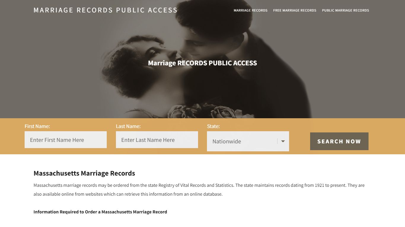 Massachusetts Marriage Records |Enter Name and Search | 14 Days Free